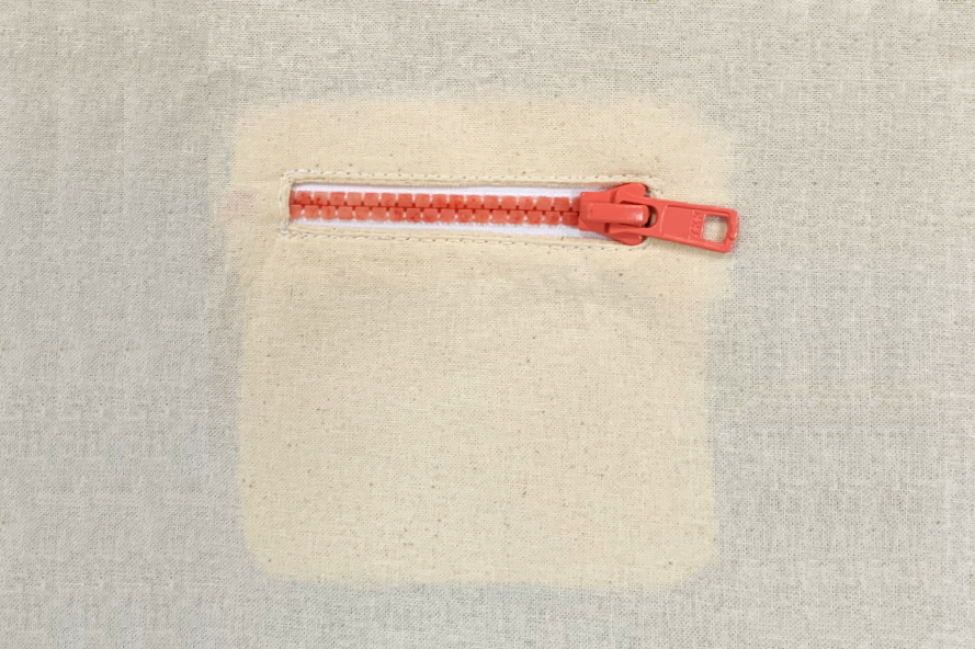 开口漏齿拉链口袋