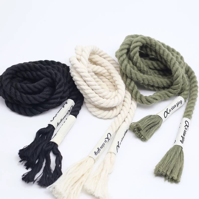彩色三股棉质抽绳