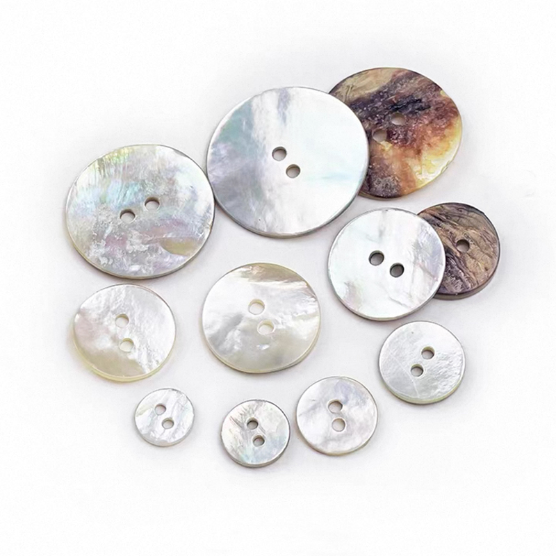 圆形两孔贝壳纽扣日本马司贝衬衫扣子