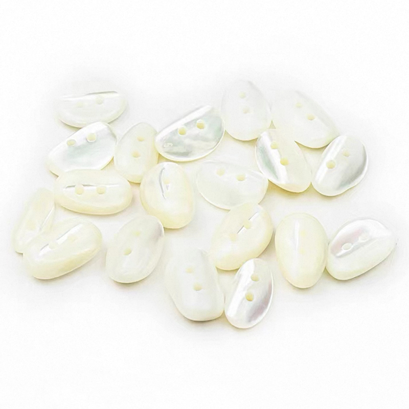 高端不规则椭圆咖啡豆形塔罗贝壳纽