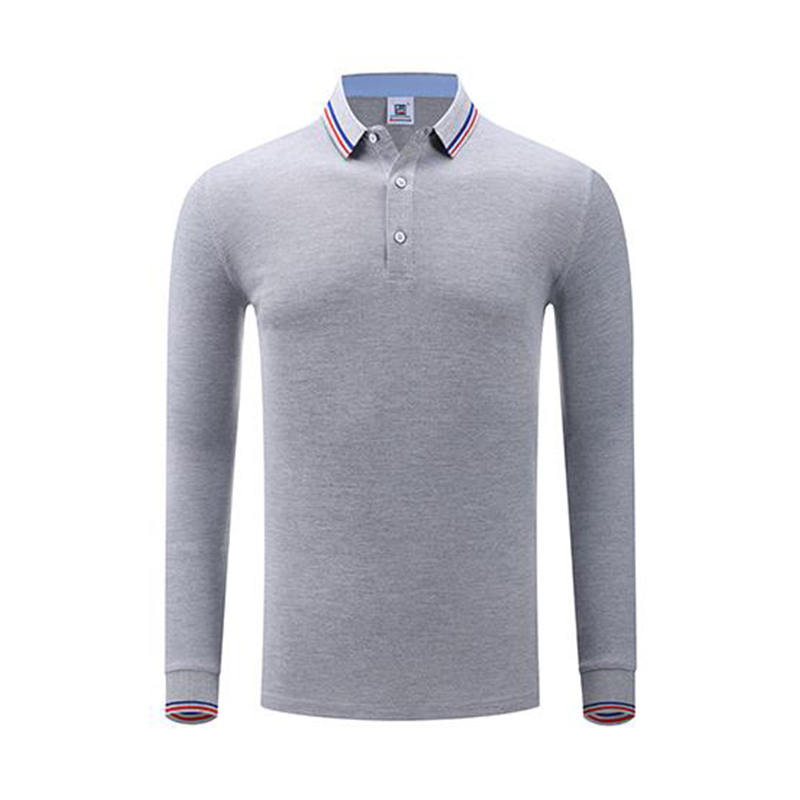 360克冰丝双杠翻领长袖POLO衫