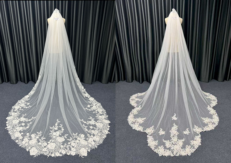 婚礼白色蕾丝头纱