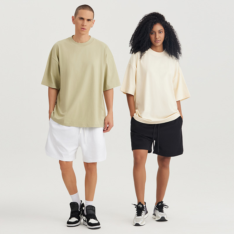 245克纯棉宽螺纹宽版T恤美式FOG大地色系