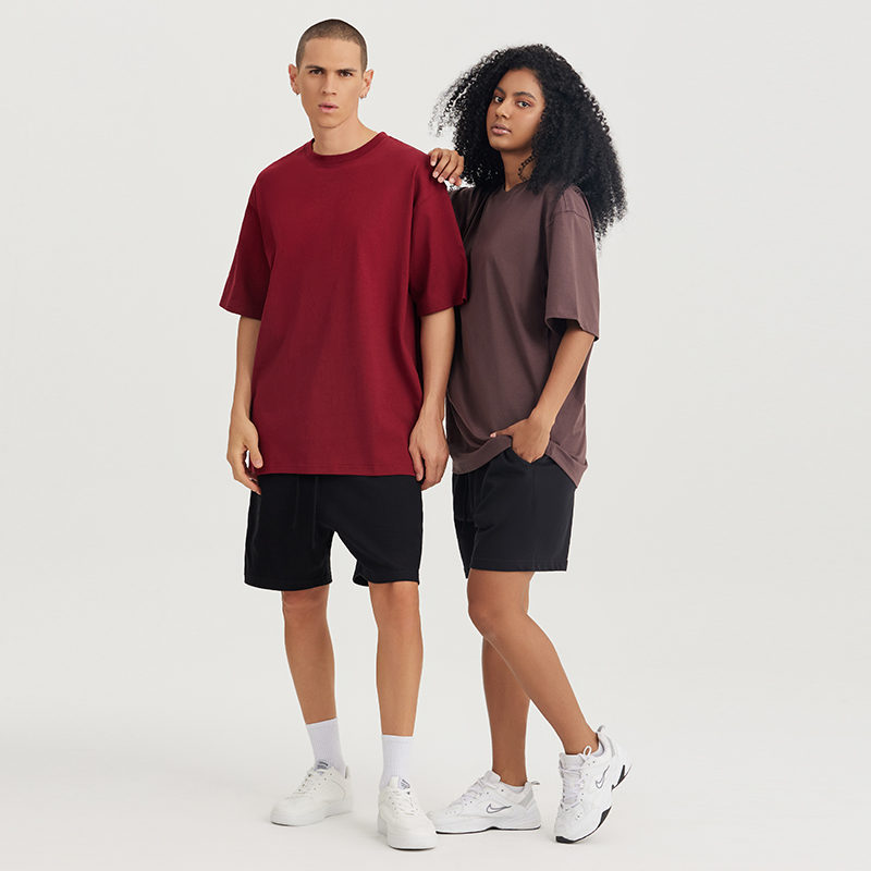 240克纯棉美式复古微落肩短袖T恤