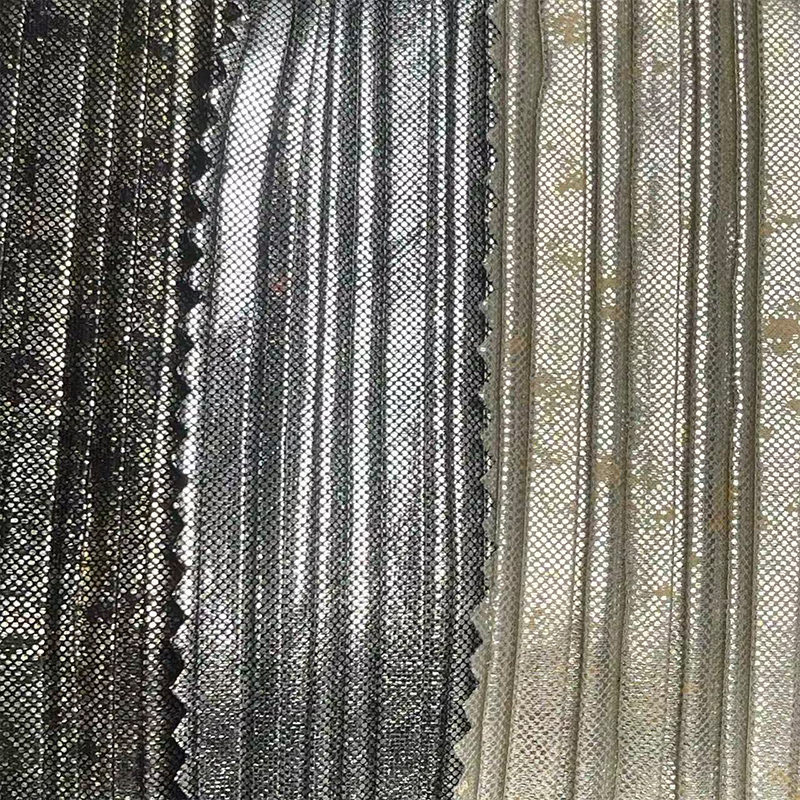 镭射指纹点工字褶肌理舞台面料