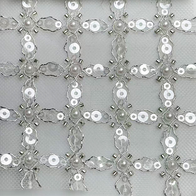 骨绳珍珠管珠亮片面料