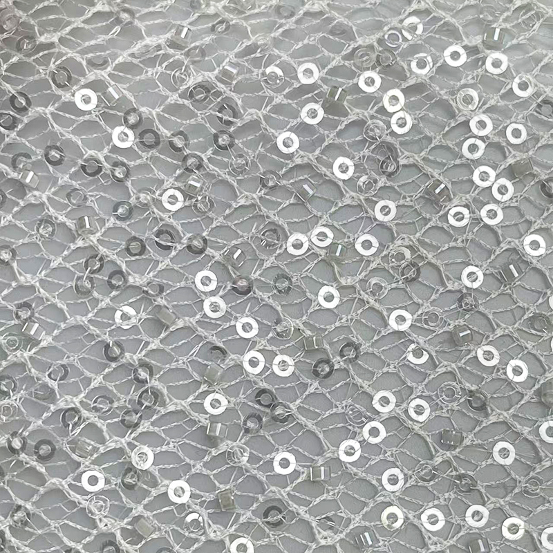 网格乱网小管珠亮片面料