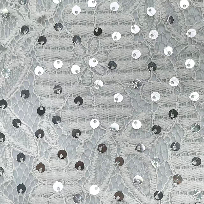 蕾丝提花亮片面料