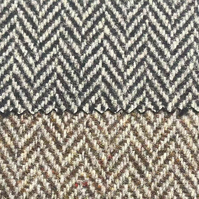 500g50羊毛人字纹毛呢面料