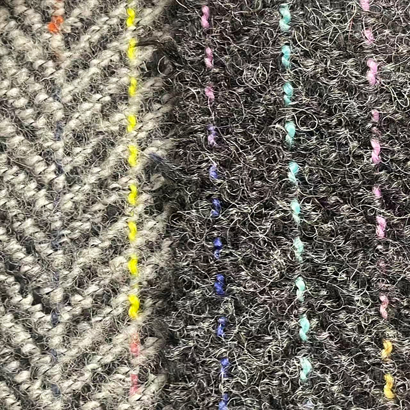 680g50羊毛混纺彩色明线绣毛呢面料