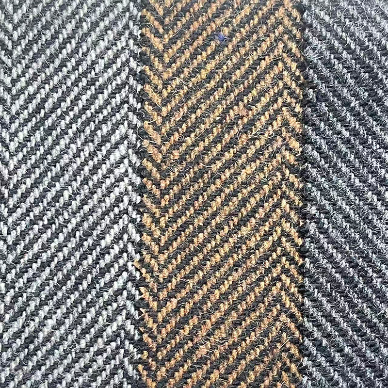 550g70羊毛混纺人字纹毛呢面料