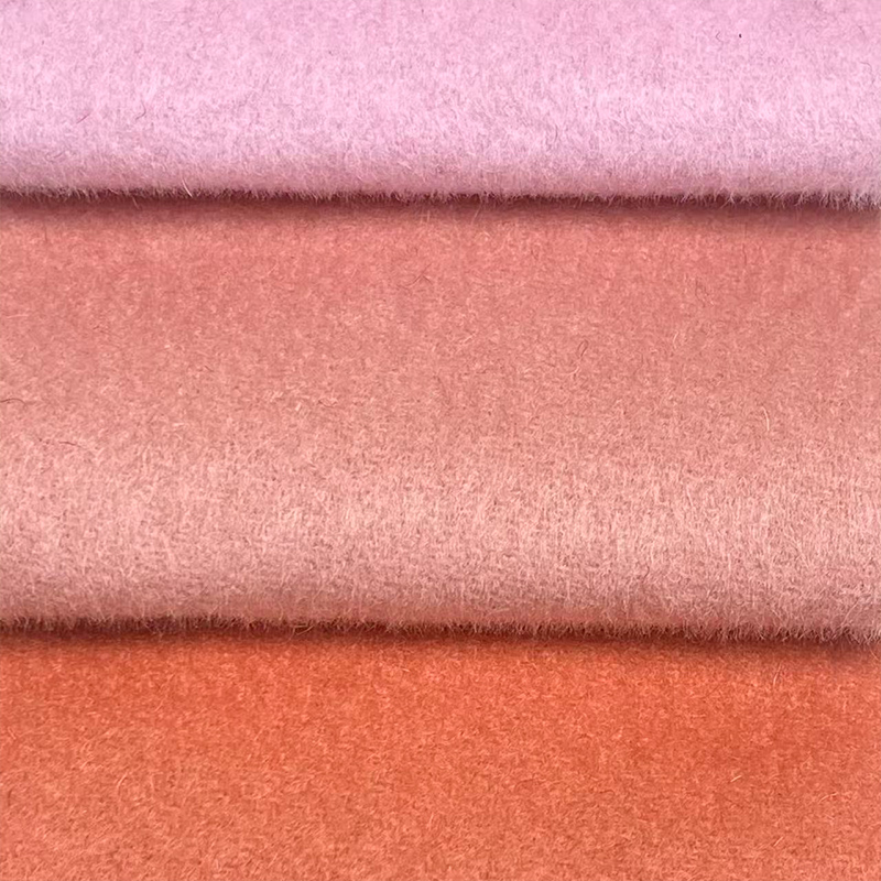 830g红色系百分百羊毛双面顺毛毛呢面料