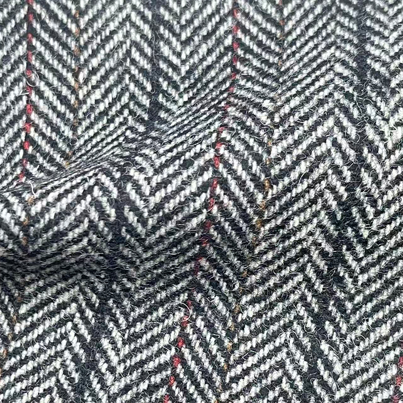 500g50羊毛人字纹毛呢面料